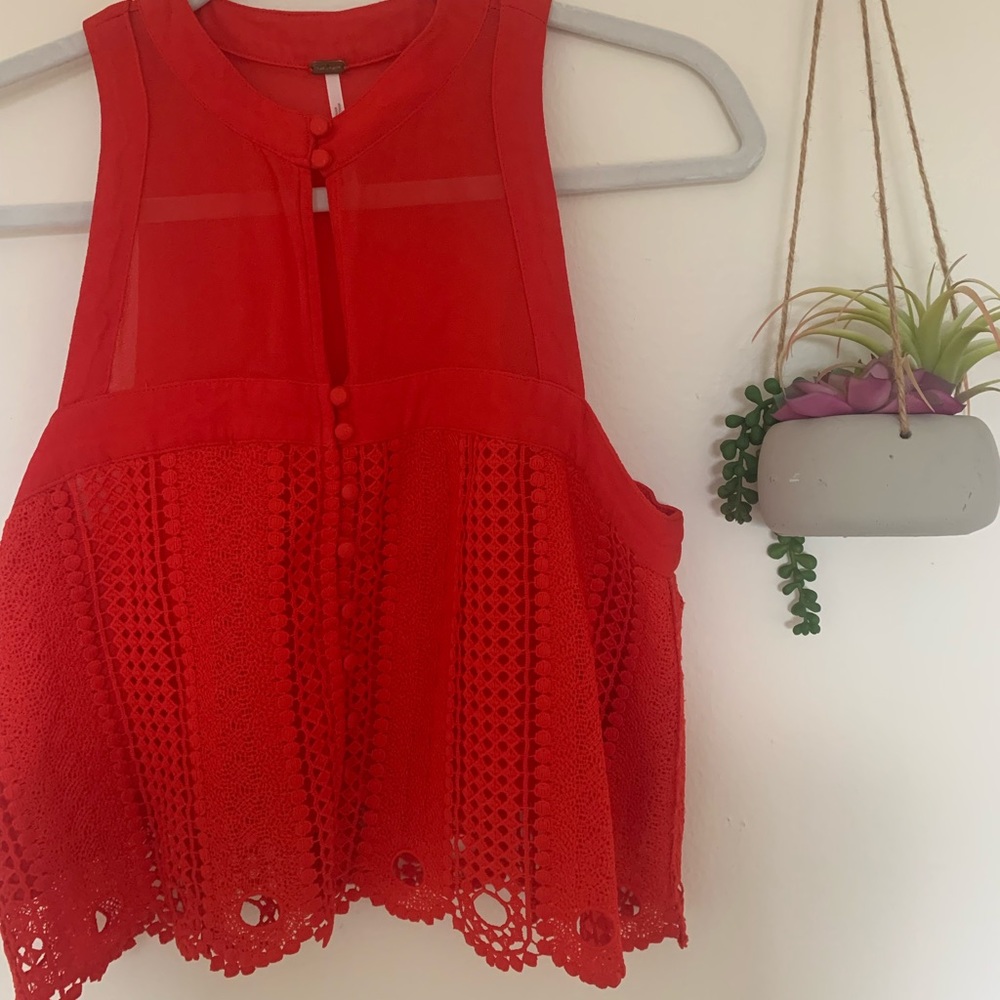 Rory Sleeveless Lace Knit Tank Top